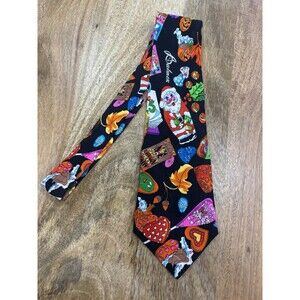 Nicole Miller Silk Neck Tie Vintage 1991 Palmer Candy Holidays Print